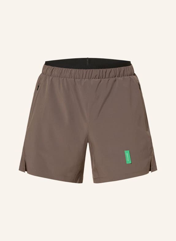 District Vision 2-in-1-Trainingsshorts 7" BRAUN / GRÜN / SCHWARZ