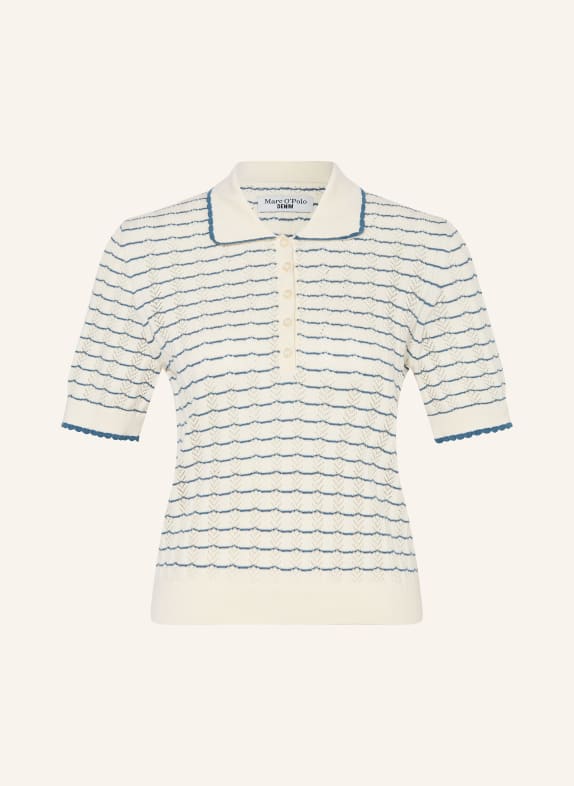 Marc O'Polo DENIM Strick-Poloshirt WEISS / BLAU