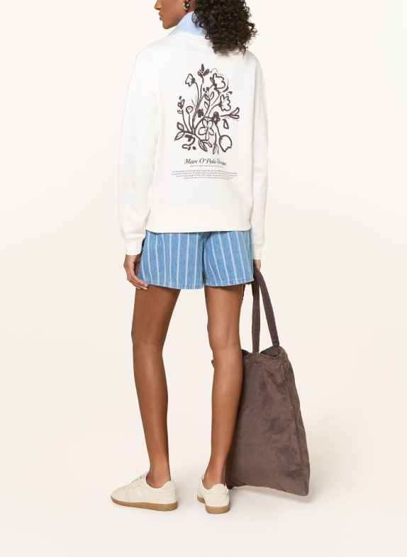 Marc O'Polo DENIM Sweatshirt WIT / MARRON FONCÉ