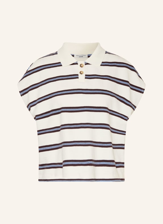 Marc O'Polo DENIM Jersey-Poloshirt WEISS / DUNKELBRAUN / HELLBLAU