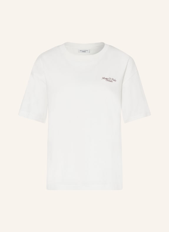 Marc O'Polo DENIM T-shirt WHITE / DARK BROWN