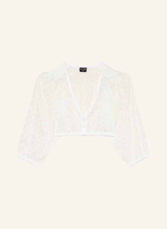 KINGA MATHE Bluzka dirndl KEIRA z koronki z rękawami 3/4 BIAŁY