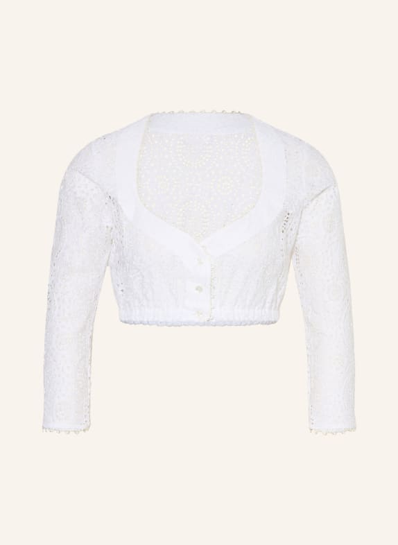 KINGA MATHE Dirndlbluse SAMANTHA aus Lochspitze WEISS