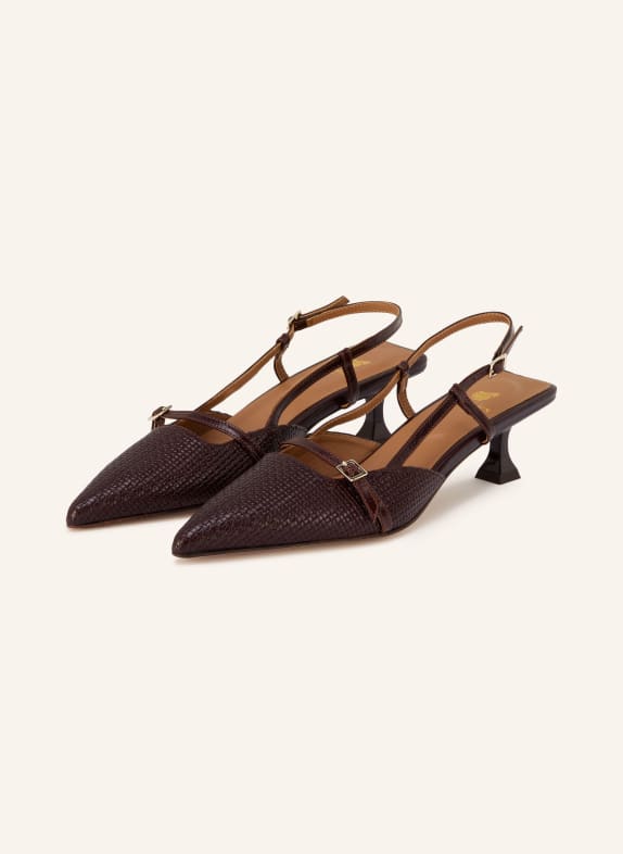 bobbies REEM Slingback Pumps DARK BROWN / GOLD