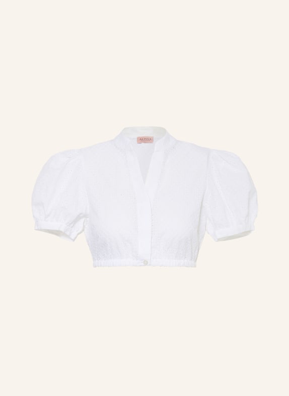 ALISSA BY KINGA MATHE Dirndlbluse GINI aus Lochspitze WEISS