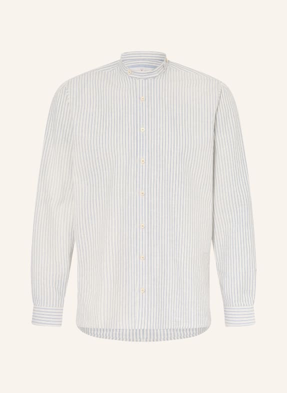 Johann & Johanna Chemise traditionnelle coupe ajustée à col montant BLEU CLAIR / BEIGE