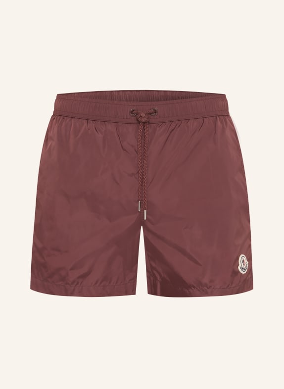 MONCLER Badeshorts DUNKELROT / BEIGE / BLAU