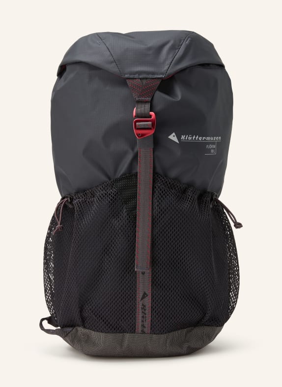 Klättermusen Batoh FJÖRM 18 l TMAVĚ ŠEDÁ / TMAVĚ ČERVENÁ / ČERNÁ
