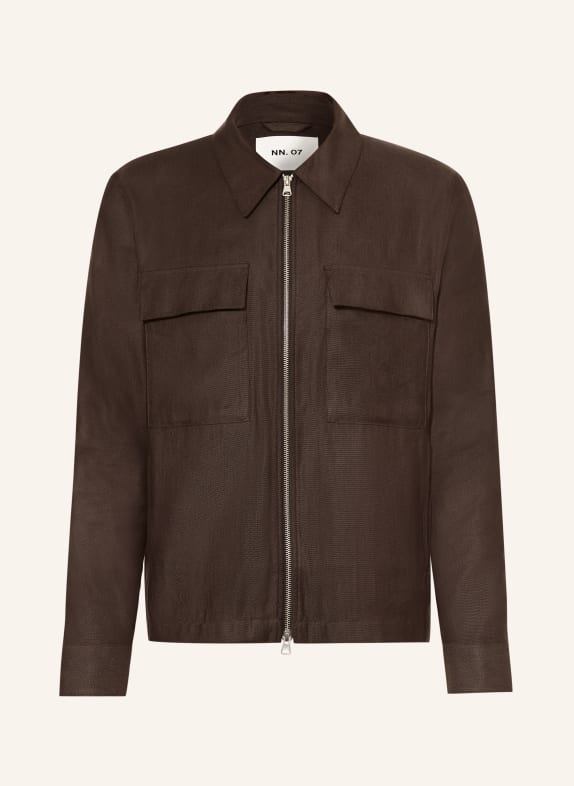 NN.07 Overjacket ALBAN 1808 mit Leinen DUNKELBRAUN