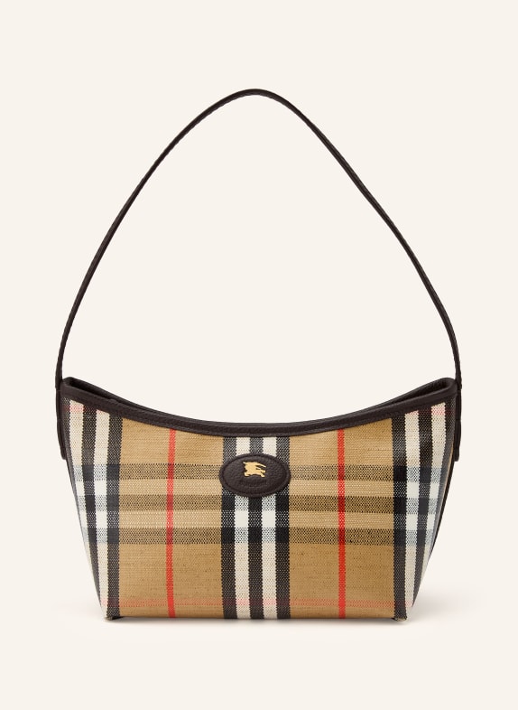 BURBERRY Schultertasche HIGHLANDS MINI CAMEL / ROT / SCHWARZ