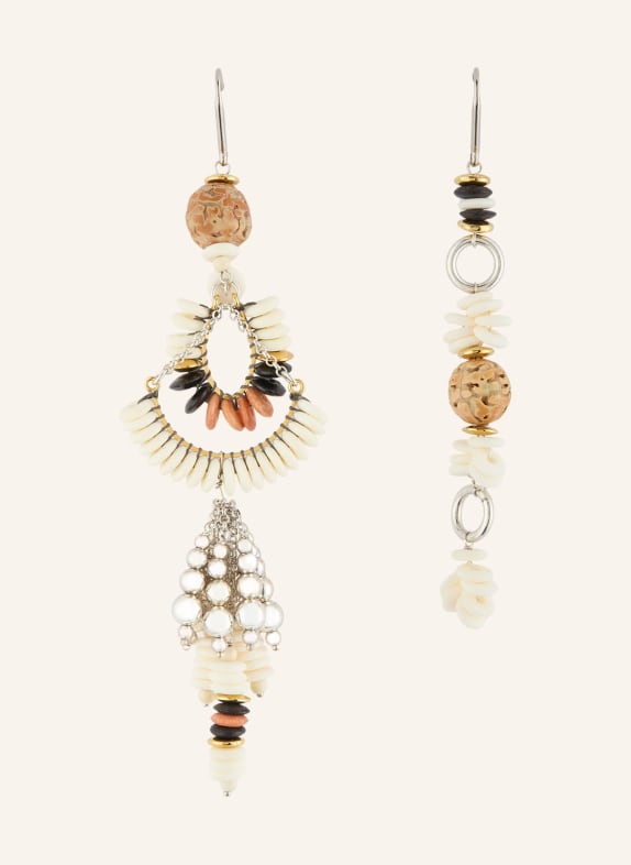 ISABEL MARANT LYNA Dangle Earrings CREAM / SILVER / BEIGE