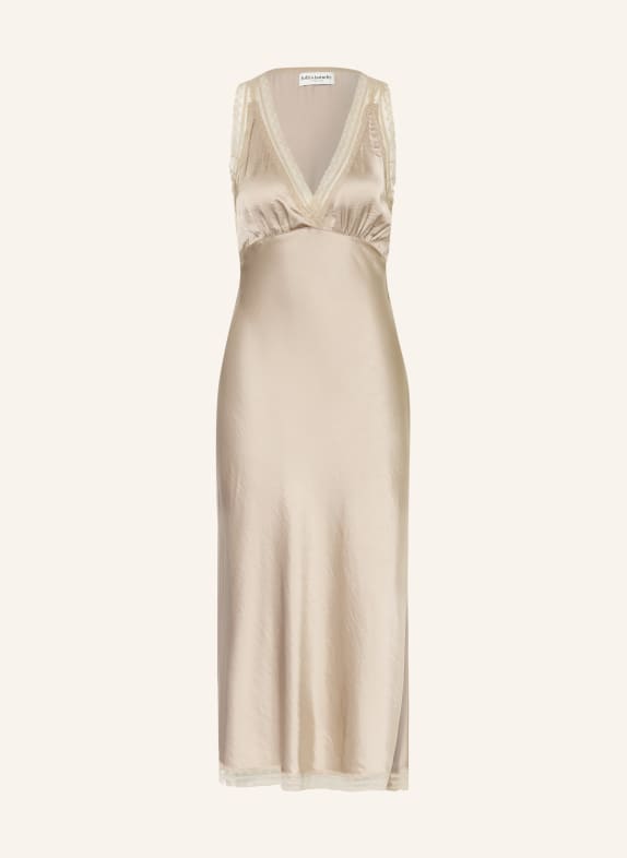 lollys laundry Satynowa sukienka CLARILL z koronką BEŻOWY