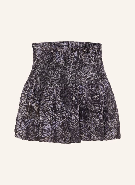 ISABEL MARANT Jedwabne szorty MAELLY z falbankami CZARNY / JASNOFIOLETOWY / FIOLETOWY
