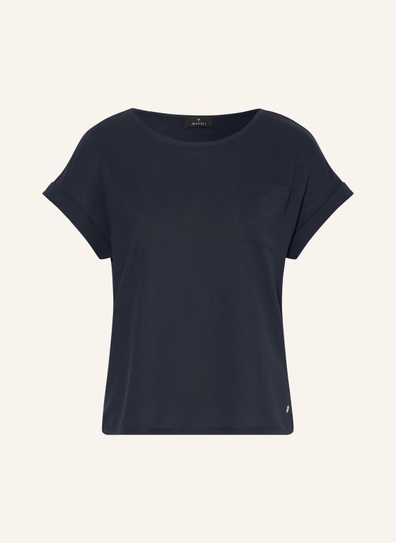 monari Blůza z kombinace materiálů TMAVĚ MODRÁ