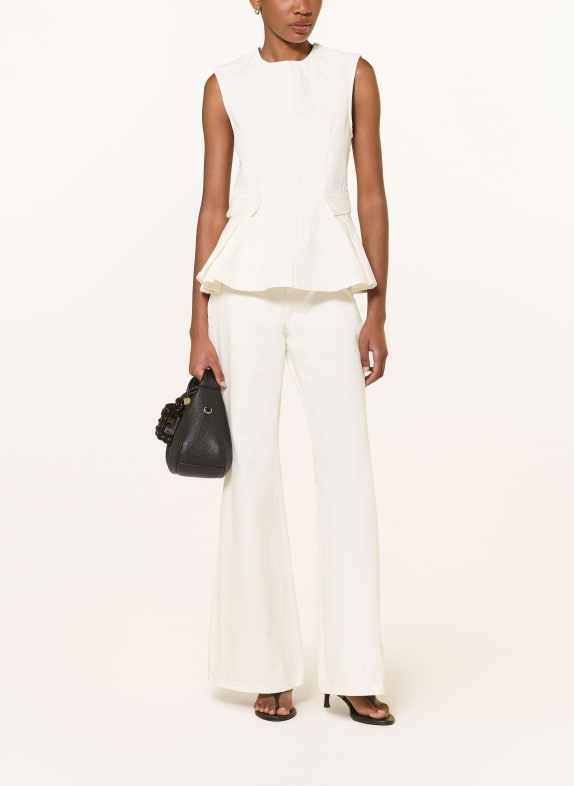 ROTATE Jeanstop met peplum en plooien WIT