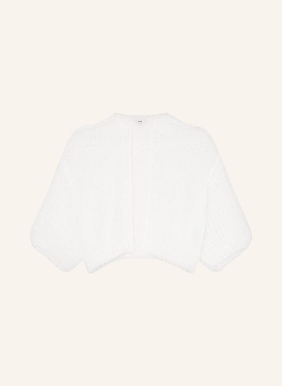 MAIAMI Cropped-Strickhülle aus Mohair mit 3/4-Arm WEISS