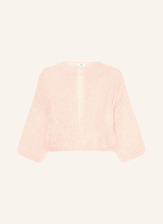 MAIAMI Cache-cœur court en tricot de mohair à manches 3/4 OR ROSÉ