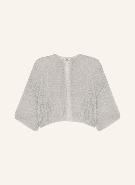 MAIAMI Cache-cœur court en tricot de mohair à manches 3/4 GRIS