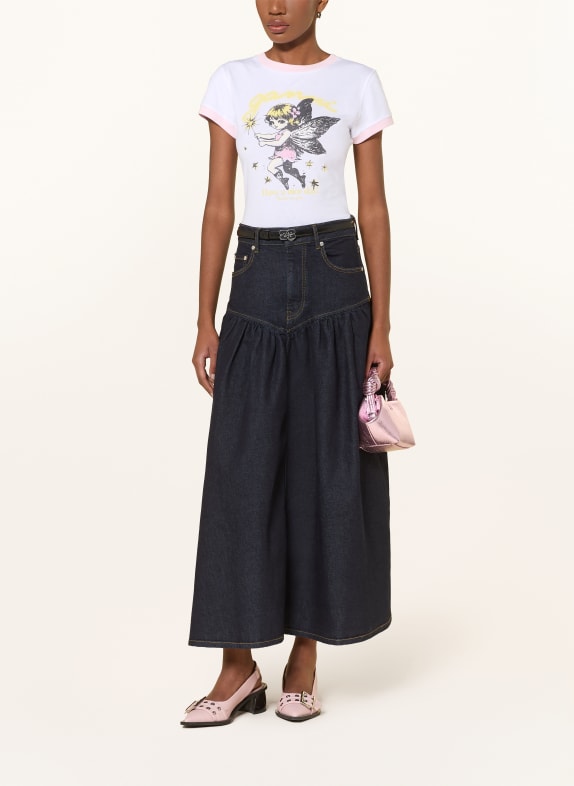 GANNI T-shirt WIT / ROZE