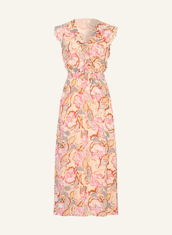 SUNCOO Šaty CALI RŮŽOVÁ / HNĚDÁ / SVĚTLE ZELENÁ