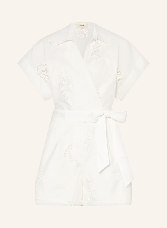 SUNCOO Kombinéza TRACY v zavinovacím stylu s děrovanou krajkou REŽNÁ