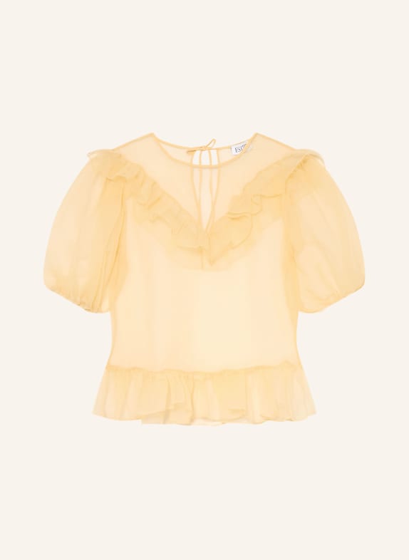 ESTHÉ Blouse-style shirt with 3/4 sleeves and ruffles LIGHT YELLOW