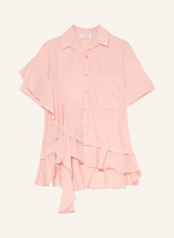 ESTHÉ Chemisier oversize à volants ROSÉ