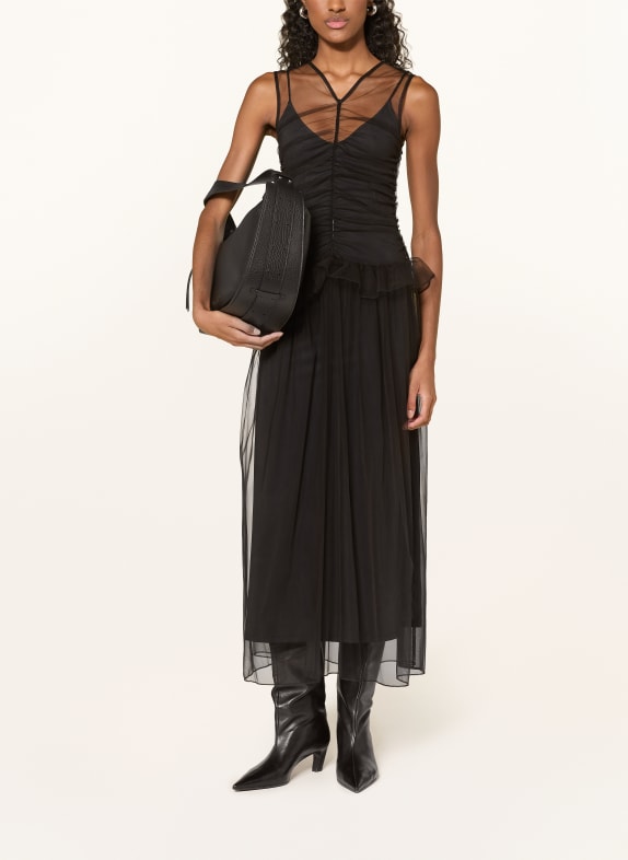 ESTHÉ Šaty s volánky ČERNÁ