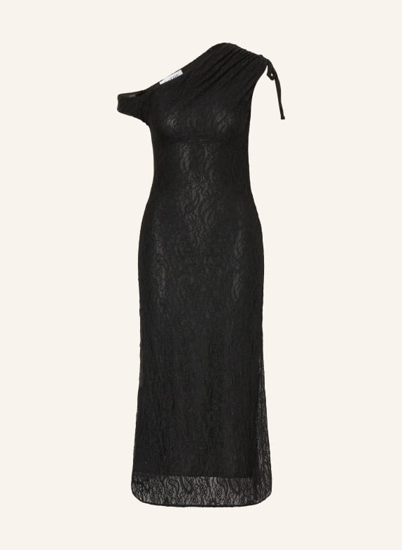 ESTHÉ Sukienka na jedno ramię z koronki CZARNY