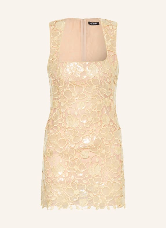RETROFÊTE Kleid ELAINY aus Lochspitze mit Pailletten HELLGELB
