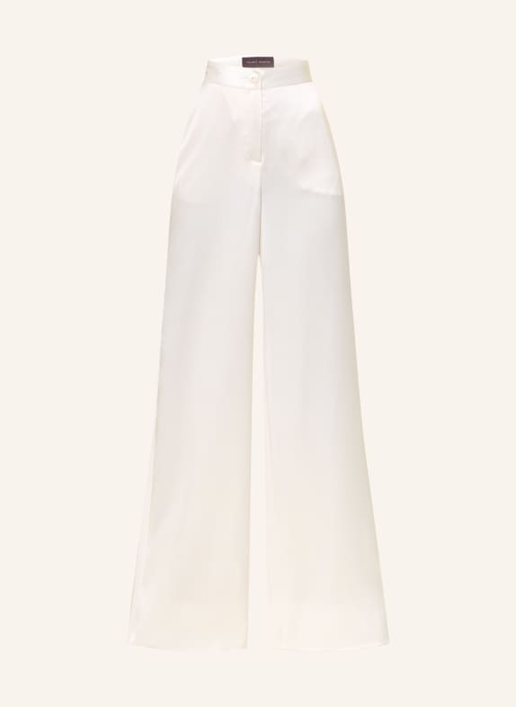 TALBOT RUNHOF Saténové kalhoty s galonovými pruhy BÍLÁ