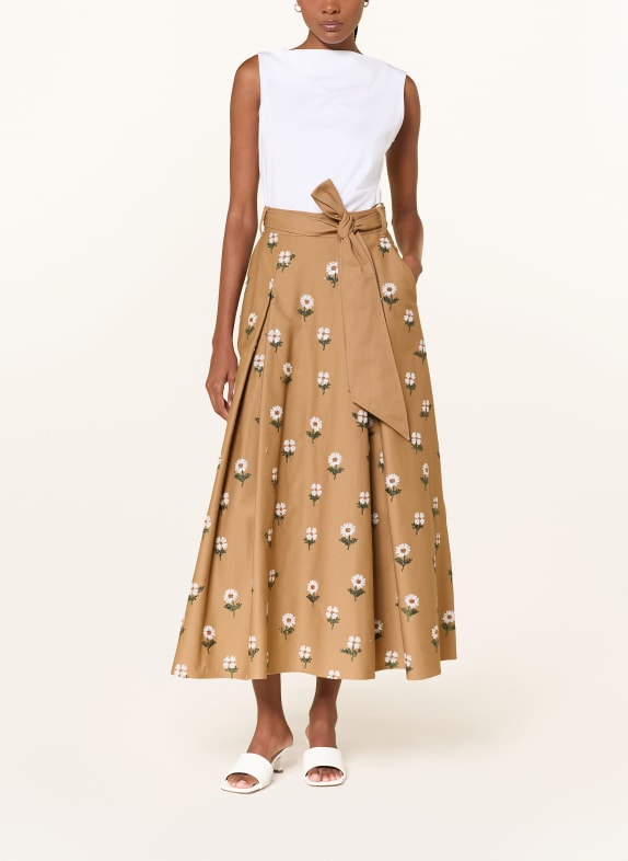 TALBOT RUNHOF Rok met pailletten CAMEL / GROEN / WIT