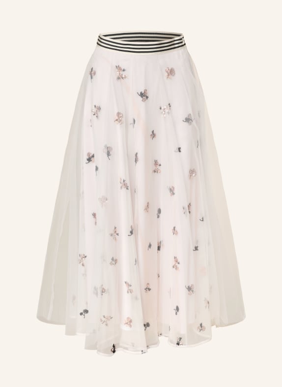 TALBOT RUNHOF Tule rok met zijde en pailletten CRÈME / GOUD / ZWART