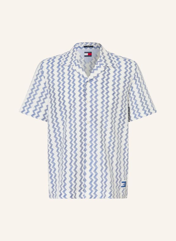 TOMMY JEANS Resorthemd Comfort Fit WEISS / DUNKELBLAU