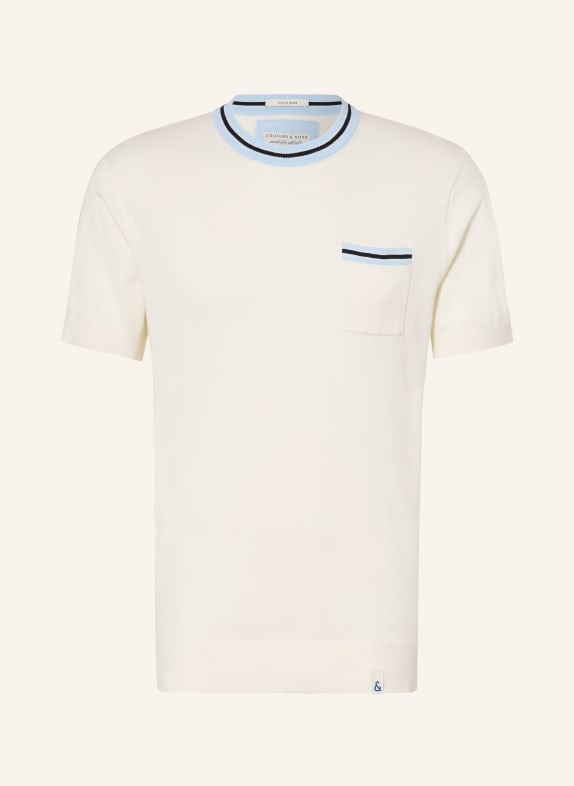 COLOURS & SONS Pletené tričko KRÉMOVÁ / TMAVĚ MODRÁ / TMAVĚ MODRÁ