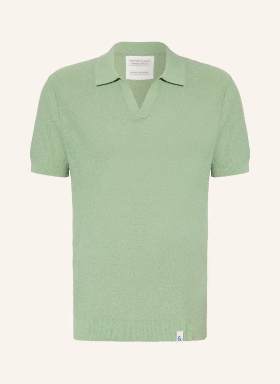 COLOURS & SONS Dzianinowa koszulka polo JASNOZIELONY
