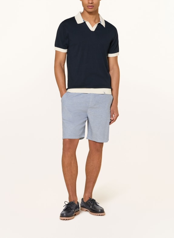 COLOURS & SONS Gebreid poloshirt DONKERBLAUW / WIT