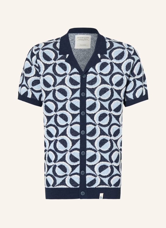 COLOURS & SONS Kurzarm-Hemd DUNKELBLAU / HELLBLAU