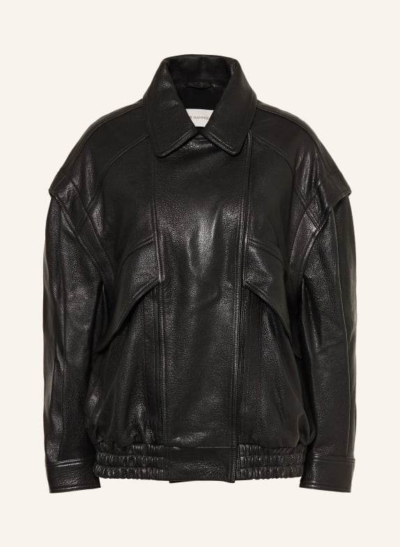 NOUR HAMMOUR Kožená bunda MICAH ČERNÁ