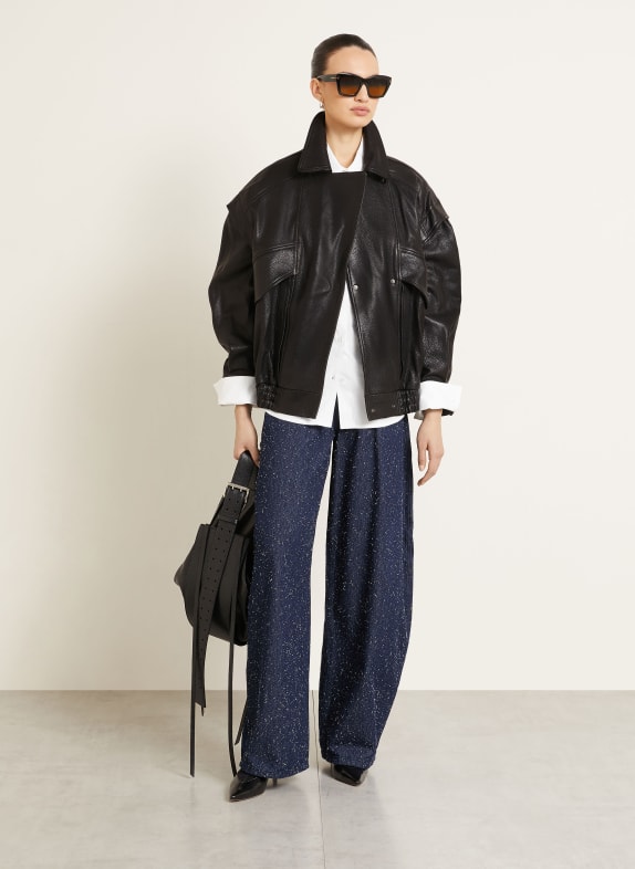 NOUR HAMMOUR Skórzana kurtka MICAH CZARNY