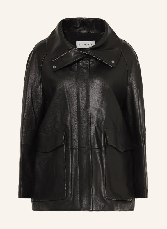 NOUR HAMMOUR Lederjacke ANSEL SCHWARZ
