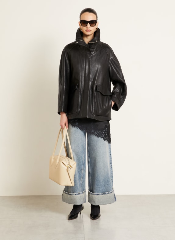 NOUR HAMMOUR ANSEL Leather Jacket BLACK