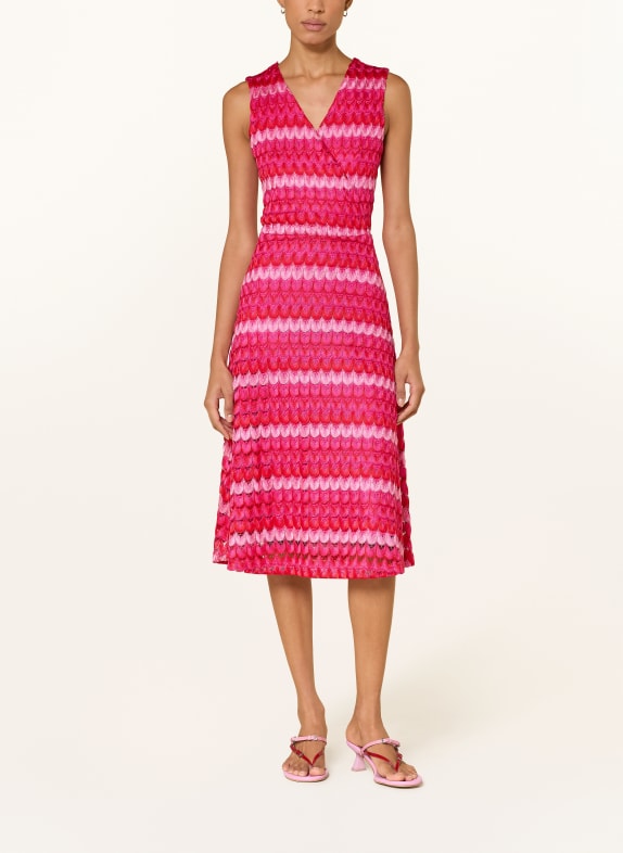 MILANO ITALY Robe au crochet effet cache-cœur FUCHSIA / ROSE FUCHSIA / ROUGE