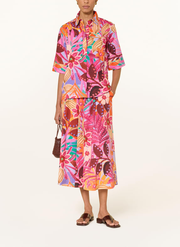 MILANO ITALY Blouse met 3/4-mouwen FUCHSIA / PAARS / ORANJE