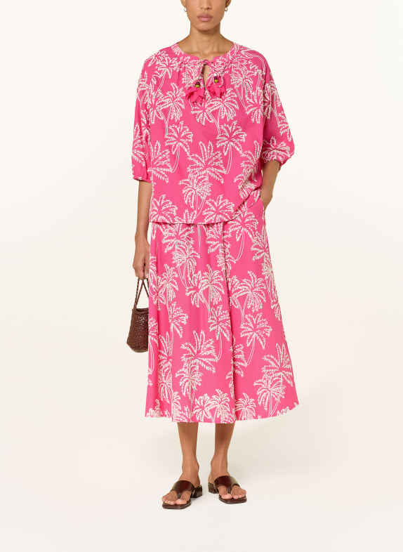 MILANO ITALY Blouse met 3/4-mouwen ROZE / ECRU