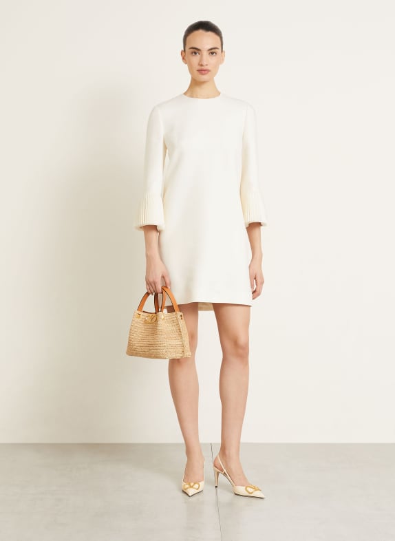 VALENTINO Sukienka z jedwabiu z rękawami 3/4 ECRU