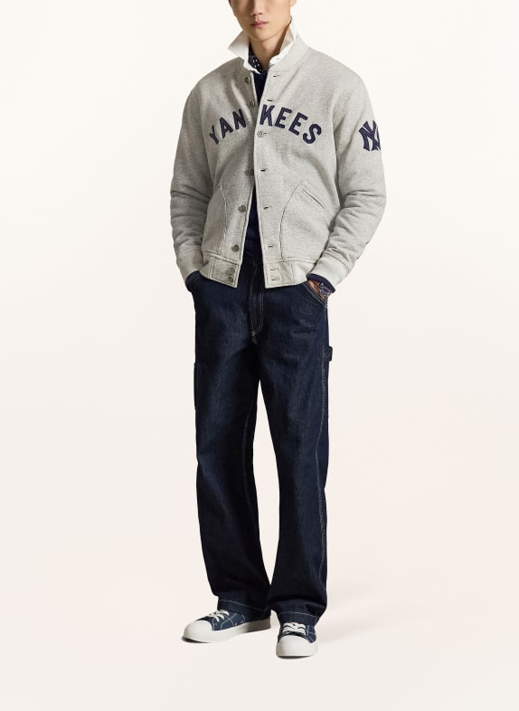 POLO RALPH LAUREN veste universitaire GRIS / BLEU FONCÉ