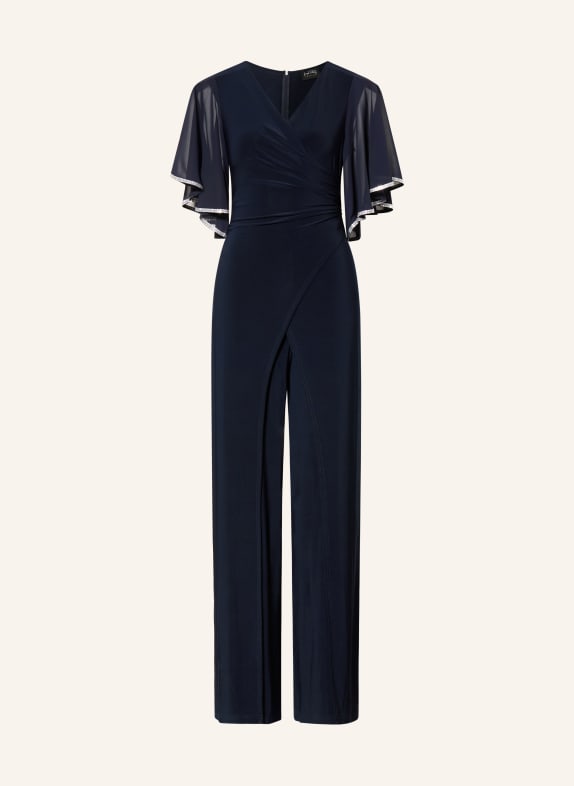 Joseph Ribkoff SIGNATURE Jumpsuit mit Schmucksteinen und Volants DUNKELBLAU / SILBER