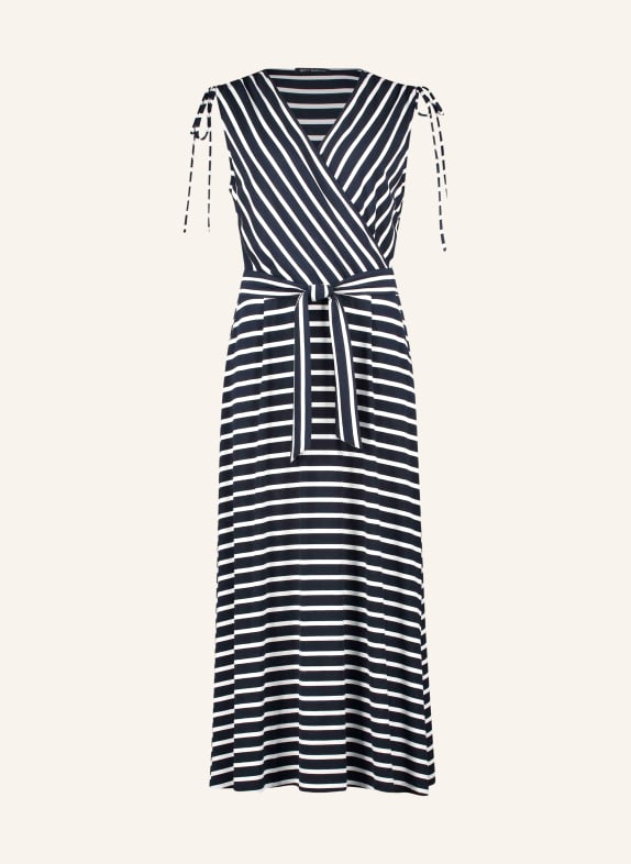 Betty Barclay Jerseykleid in Wickeloptik DUNKELBLAU / WEISS