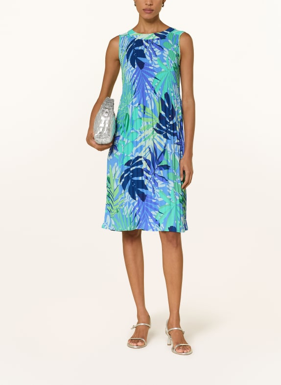 Betty Barclay Plisséjurk BLAUW / CRÈME / GROEN